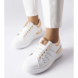D/GMR Sneakers bianche con traforo Chalut colorato 1