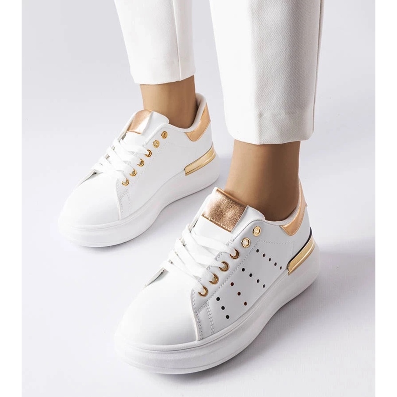 D/GMR Sneakers bianche con traforo Chalut colorato 1