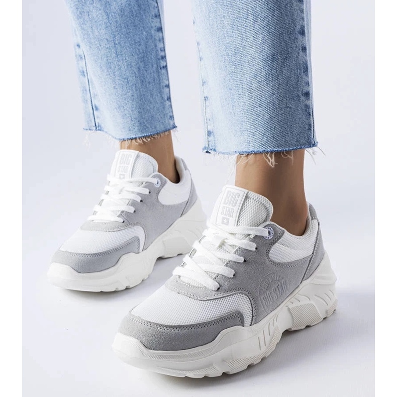 D/GMR Sneakers bianche e grigie di Big Star JJ274A112 grigio 2