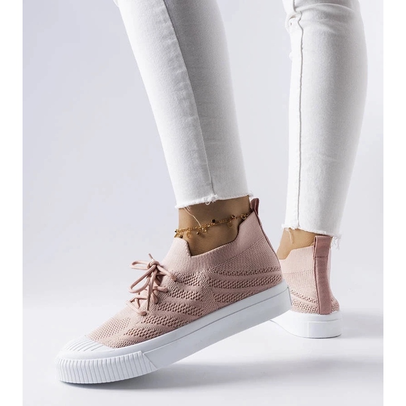 D/GMR Sneaker Polaire rosa in tessuto elasticizzato 2