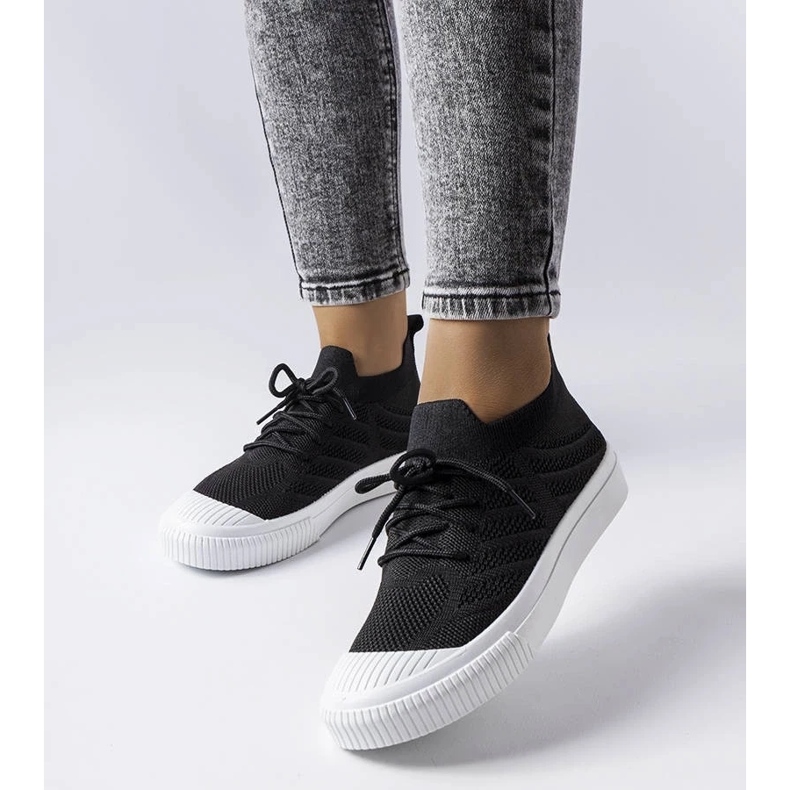 D/GMR Sneakers nere realizzate in tessuto elasticizzato di Polaire nero 1
