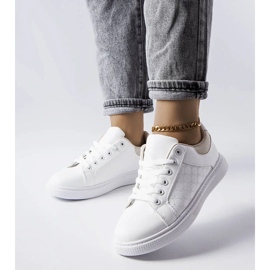 D/GMR Sneakers bianche e beige con goffratura di Dreux 1