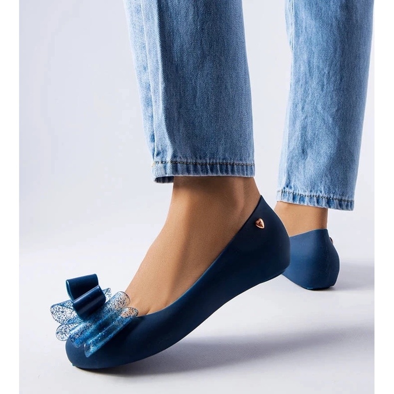 D/GMR Ballerine Meliski blu navy con fiocco Jerome 2