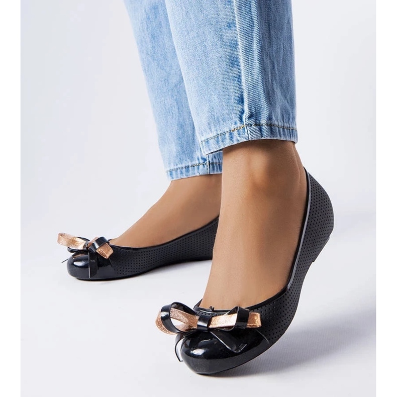 D/GMR Ballerine nere decorate con un fiocco Harlingen nero 1