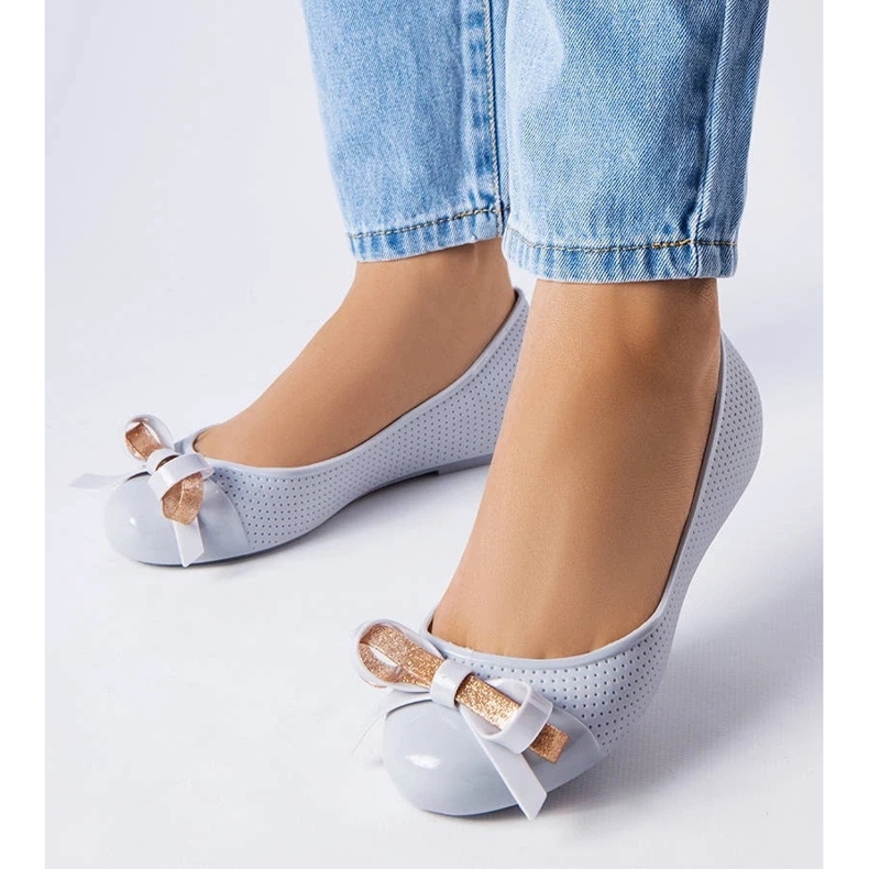 D/GMR Ballerine grigie decorate con un fiocco Harlingen grigio 1