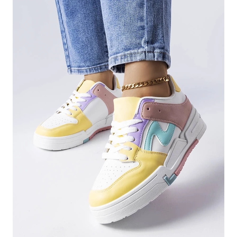 D/GMR Scarpe rosa e gialle con suola più spessa di Harter giallo 1