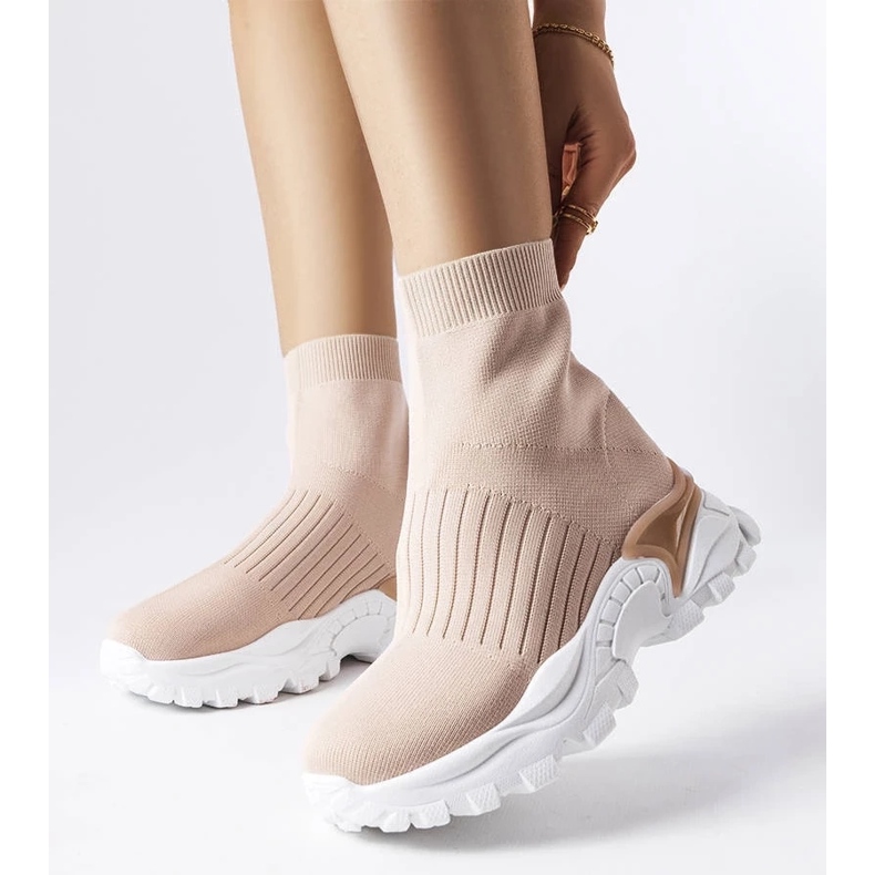 D/GMR Sneakers beige con tomaia elastica di Antonio 2