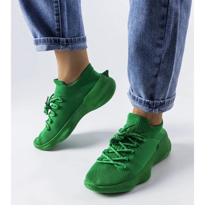 D/GMR Sneakers in tessuto verde côté 1