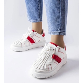 D/GMR Sneakers bianche e rosse sulla piattaforma Binet rosso 1