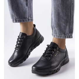 D/GMR Brogue in pelle traforata nera di Brodeur nero 1