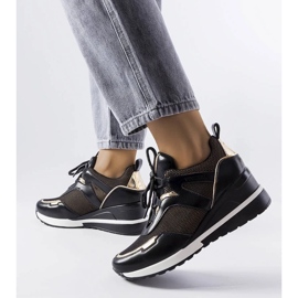 D/GMR Sneakers con zeppa nere e dorate di Vincez nero 2