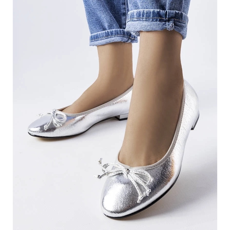 D/GMR Ballerine argento metallizzato con fiocco di Anmoore 2