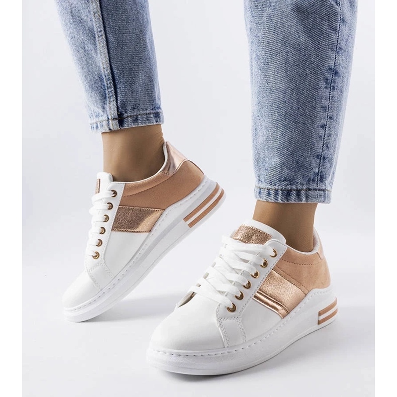 D/GMR Sneakers bianche con inserti rosa di Deans 1