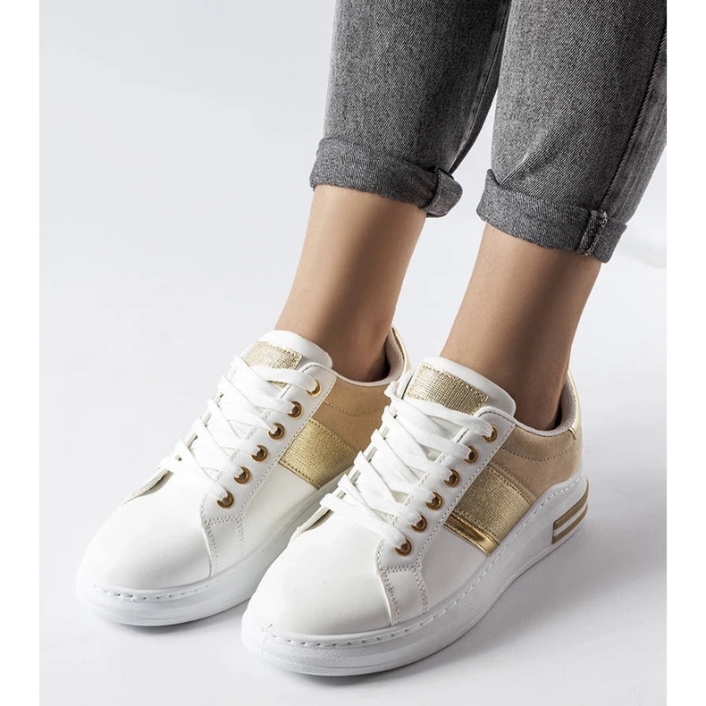 D/GMR Sneakers bianche con inserti beige di Deans 1