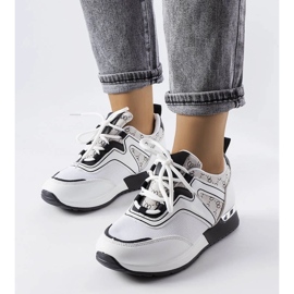 D/GMR Sneakers bianche con elementi dorati di Bedord bianco 1