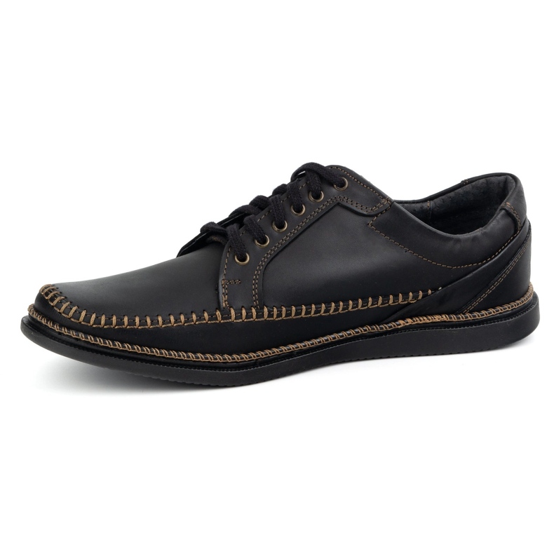 Olivier Scarpe da uomo in pelle casual model 313gt nero 1