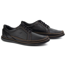 Olivier Scarpe da uomo in pelle casual model 313gt nero 2