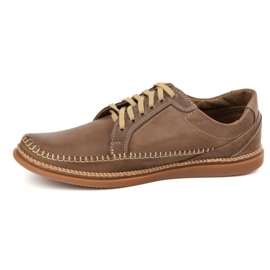 Olivier Scarpe in pelle maschile Modello casual 313GT Chiaro chiaro marrone 1