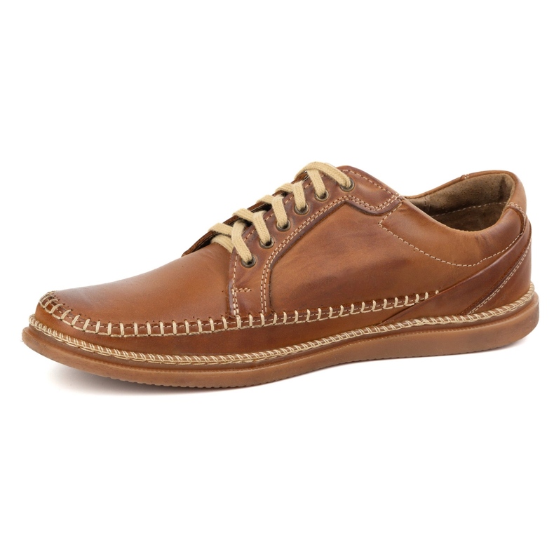 Olivier Scarpe da uomo in pelle casual model 313gt cammello marrone 1
