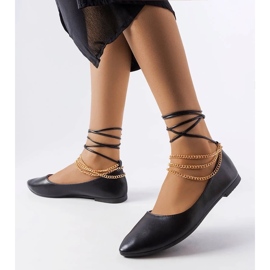 D/GMR Ballerine nere con chiusura decorativa di Donat nero 1