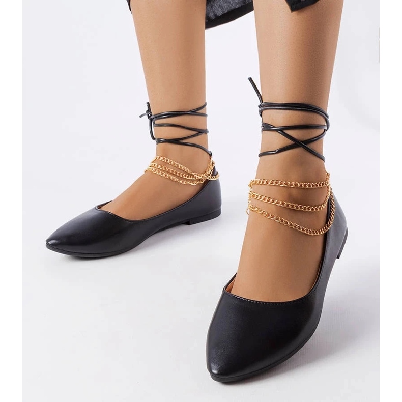 D/GMR Ballerine nere con chiusura decorativa di Donat nero 2