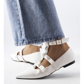 D/GMR Ballerine bianche con una spettacolare chiusura Blur bianca 2