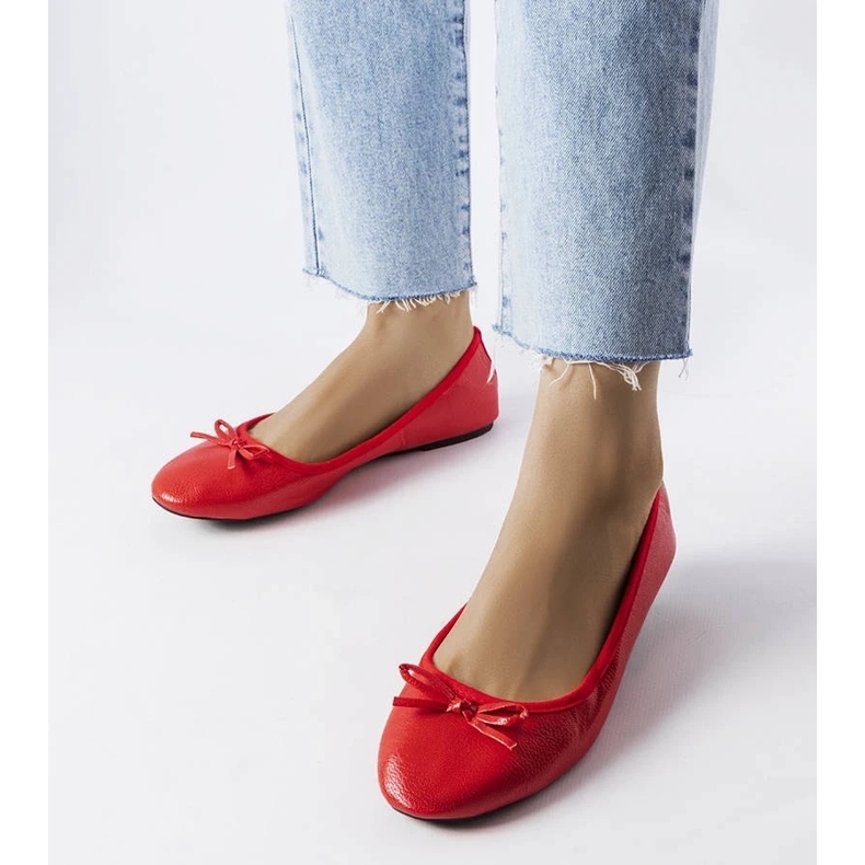 D/GMR Ballerine rosse con fiocco di Vaillancour rosso 1