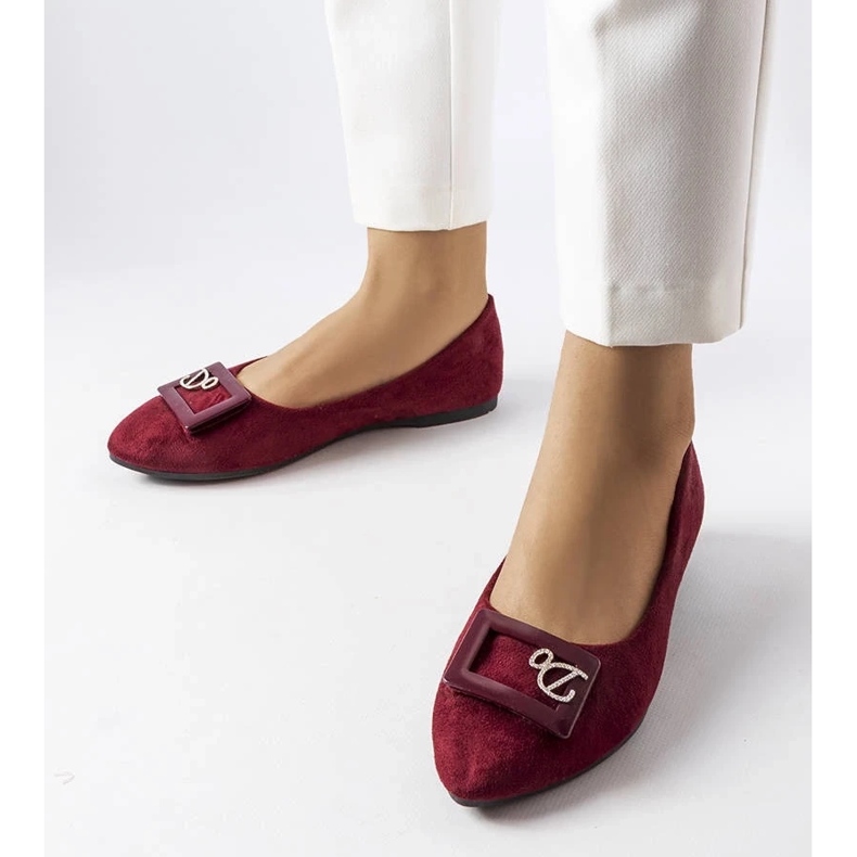D/GMR Ballerine bordeaux decorate con strass Fleming rosso 2