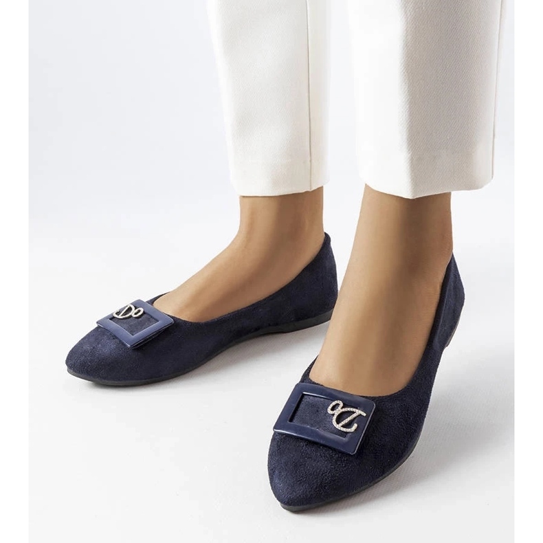 D/GMR Ballerine blu navy con strass di Fleming 1