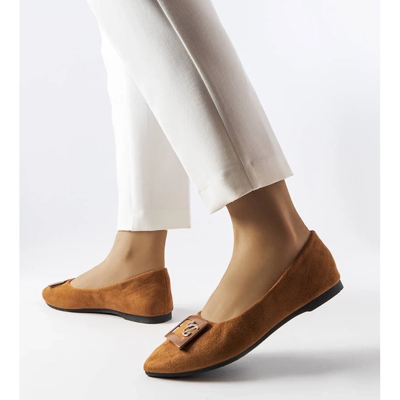 D/GMR Ballerine marroni decorate con strass di Fleming marrone 2