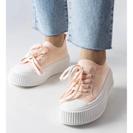 D/GMR Sneakers in tessuto rosa sulla piattaforma Mallus 1