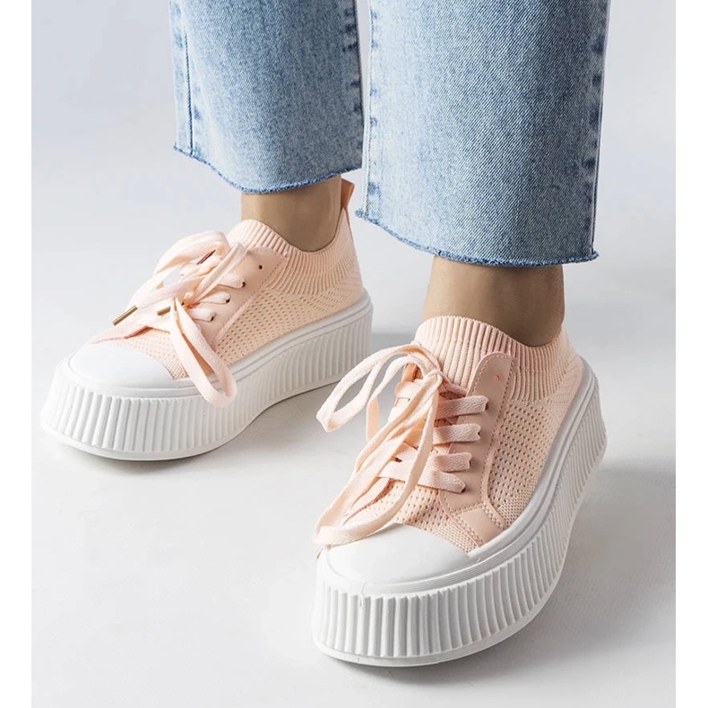 D/GMR Sneakers in tessuto rosa sulla piattaforma Mallus 1