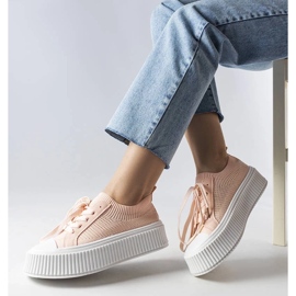 D/GMR Sneakers in tessuto rosa sulla piattaforma Mallus 2