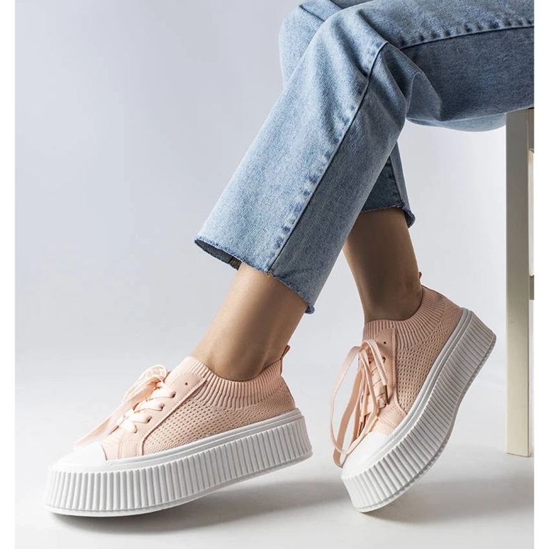 D/GMR Sneakers in tessuto rosa sulla piattaforma Mallus 2