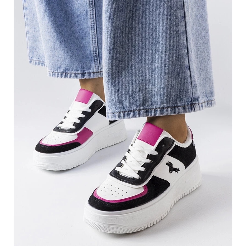 D/GMR Sneakers con plateau nere e rosa di Gidle nero 1