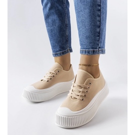 D/GMR Sneaker beige con plateau di Castanthei 1