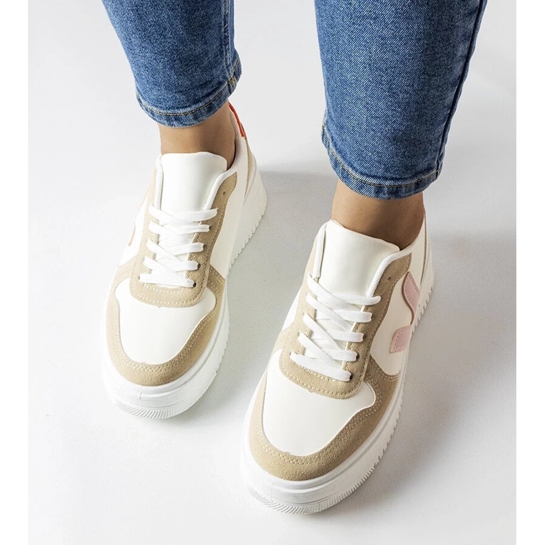 D/GMR Sneakers bianche con inserto in Plouffe rosa bianca 1