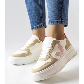 D/GMR Sneakers bianche con inserto in Plouffe rosa bianco 2