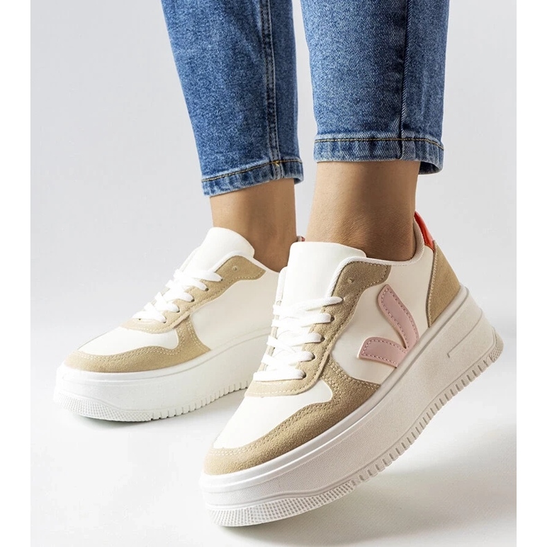 D/GMR Sneakers bianche con inserto in Plouffe rosa bianco 2