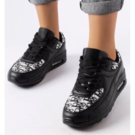 D/GMR Sneakers nere con inserto fantasia di Brattiro nero 2