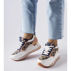 D/GMR Sneakers con zeppa Rouxi bianche e rosa bianco 1