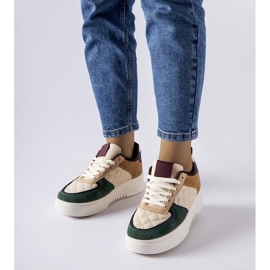 D/GMR Sneakers beige e verdi sulla piattaforma Celso 2