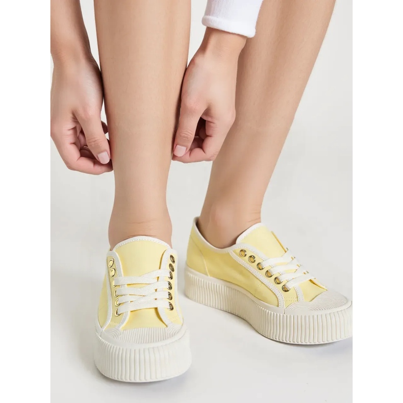 Sneakers platform da donna gialle giallo 2