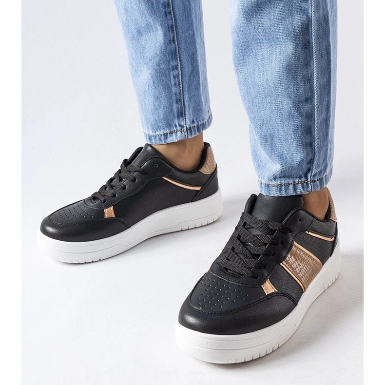 D/GMR Sneaker sportive nere e dorate di Parma nero 1