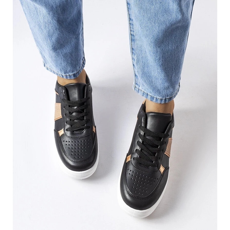 D/GMR Sneaker sportive nere e dorate di Parma nero 2