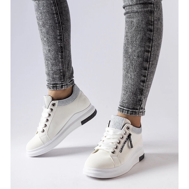 D/GMR Sneakers con zeppa bianche Birmingham bianca 2