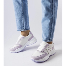 D/GMR Sneakers sportive bianche e viola di Tornano bianca 2