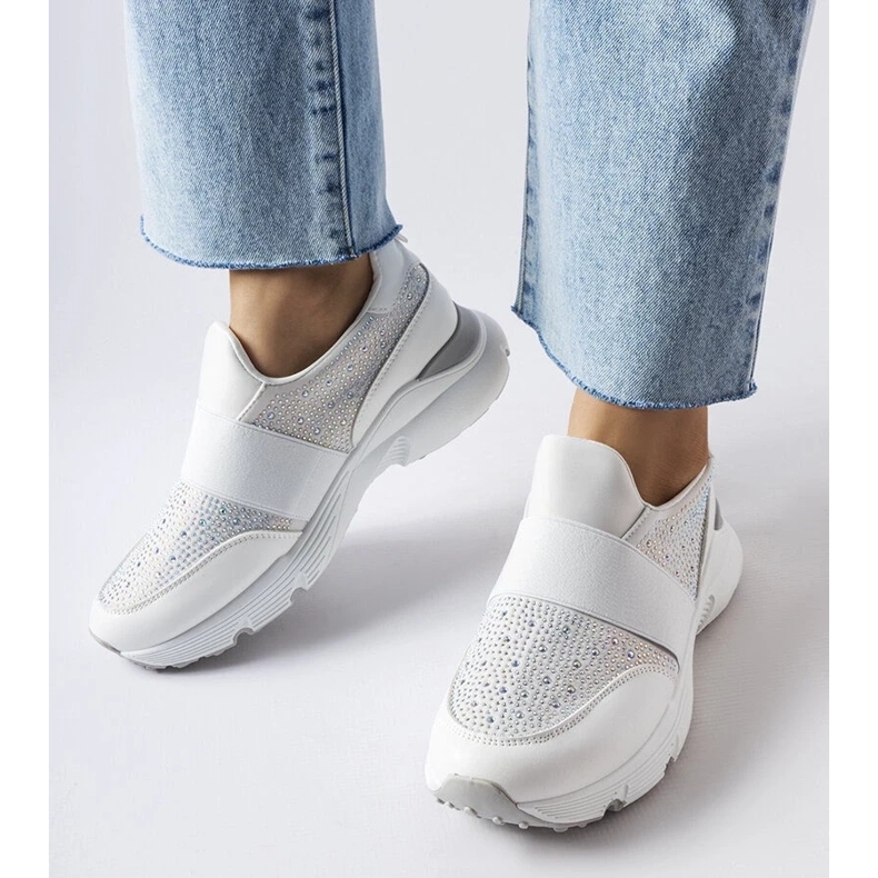 D/GMR Sneakers bianche con strass di Algiso bianca 2