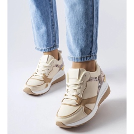 D/GMR Sneakers con zeppa beige di Leopoldo 2