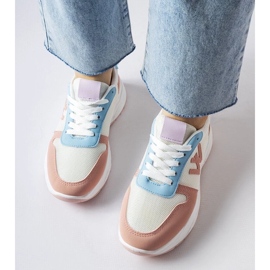 D/GMR Scarpe da ginnastica bianche, rosa e blu di Teresio 1